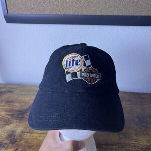 Harley-Davidson Hat Men's Embroidered Miller Light Checker Flag Racing Cap